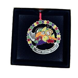 Vintage Chemart Christmas Ornament Fall Collage 24K Gold Finished Brass